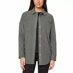 Mondetta Women's Cozy Fleece shacket Snap Button Up